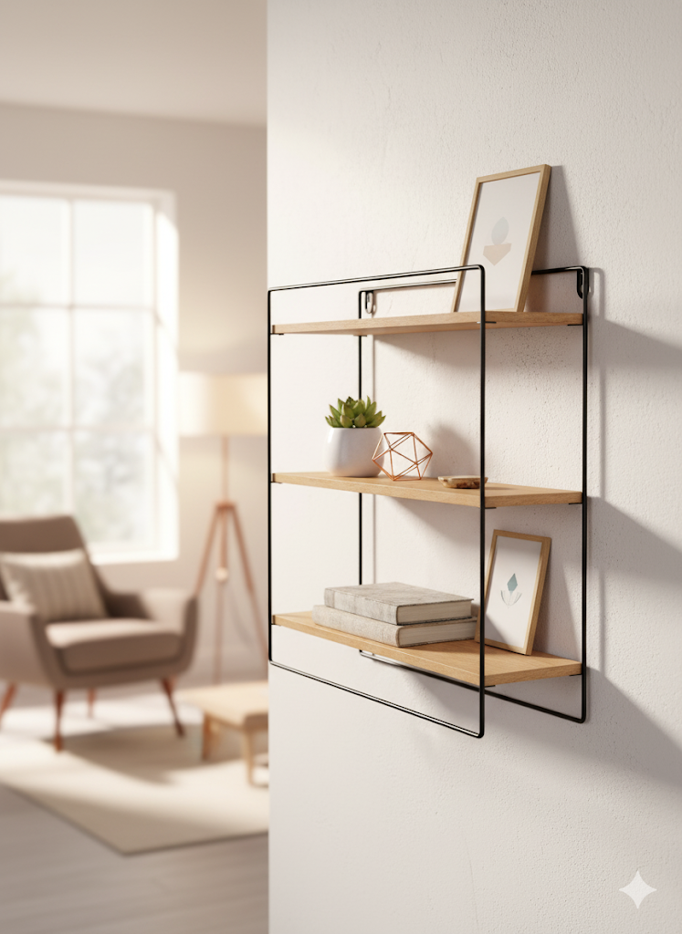 en.casa Holzregal 37x12x42 cm, 1B Ware